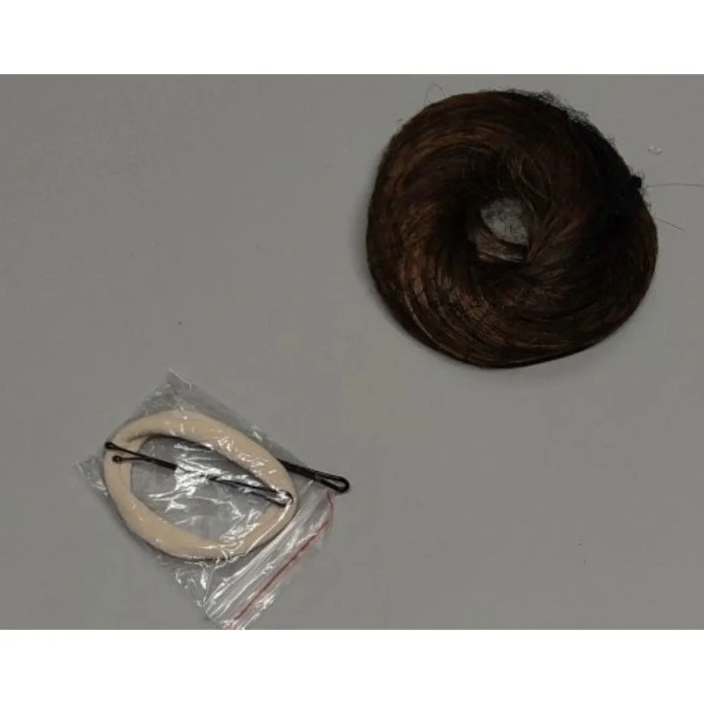 CJL HAIR 2Pcs Messy Bun‎ Hair Piece Synthetic Curly Scrunchies Chocolate Brown